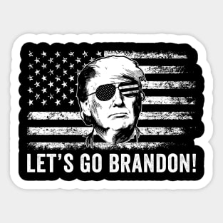 Let's Go Brandon Funny Trump American Flag Sticker